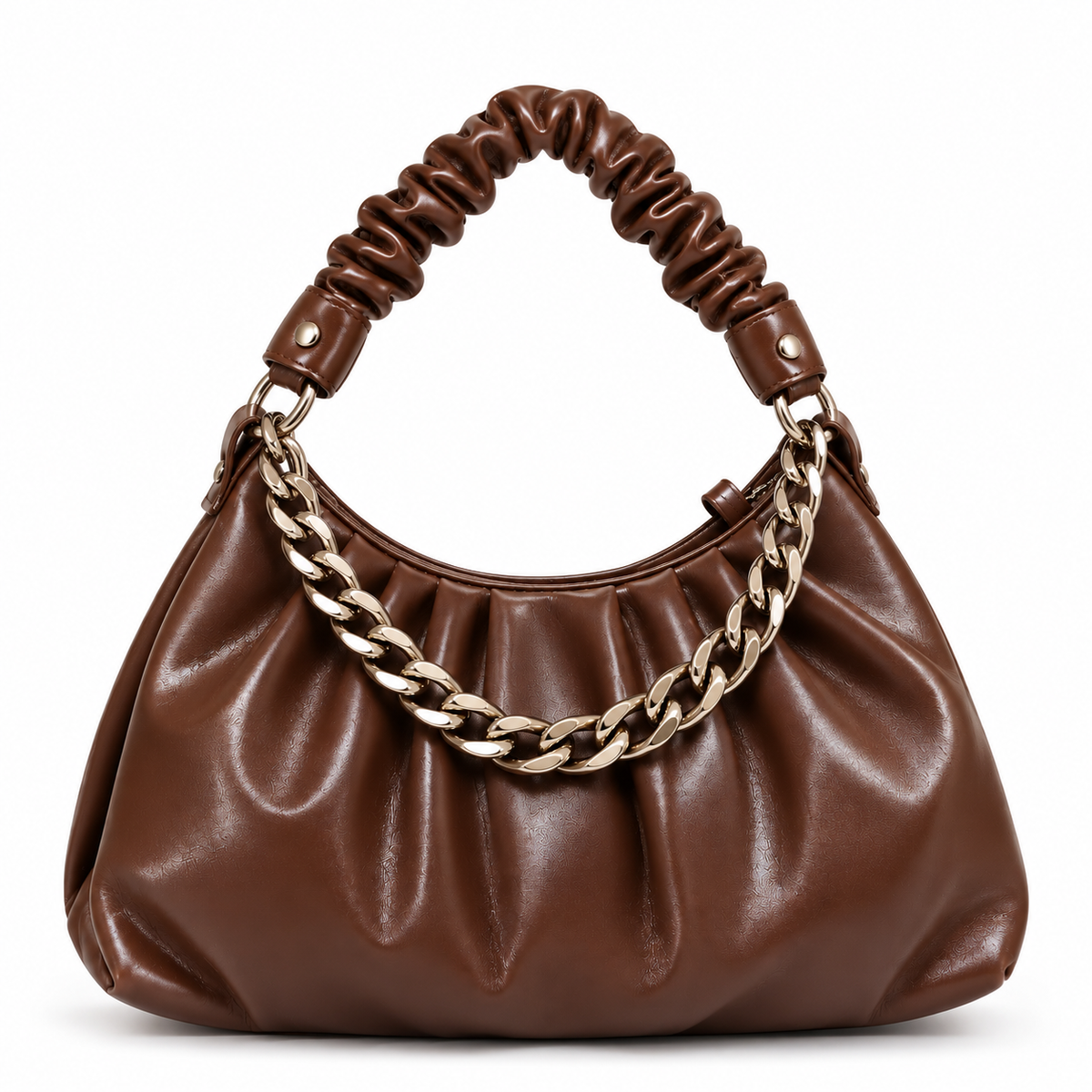 Bella Ruched Chain Shoulder Bag
