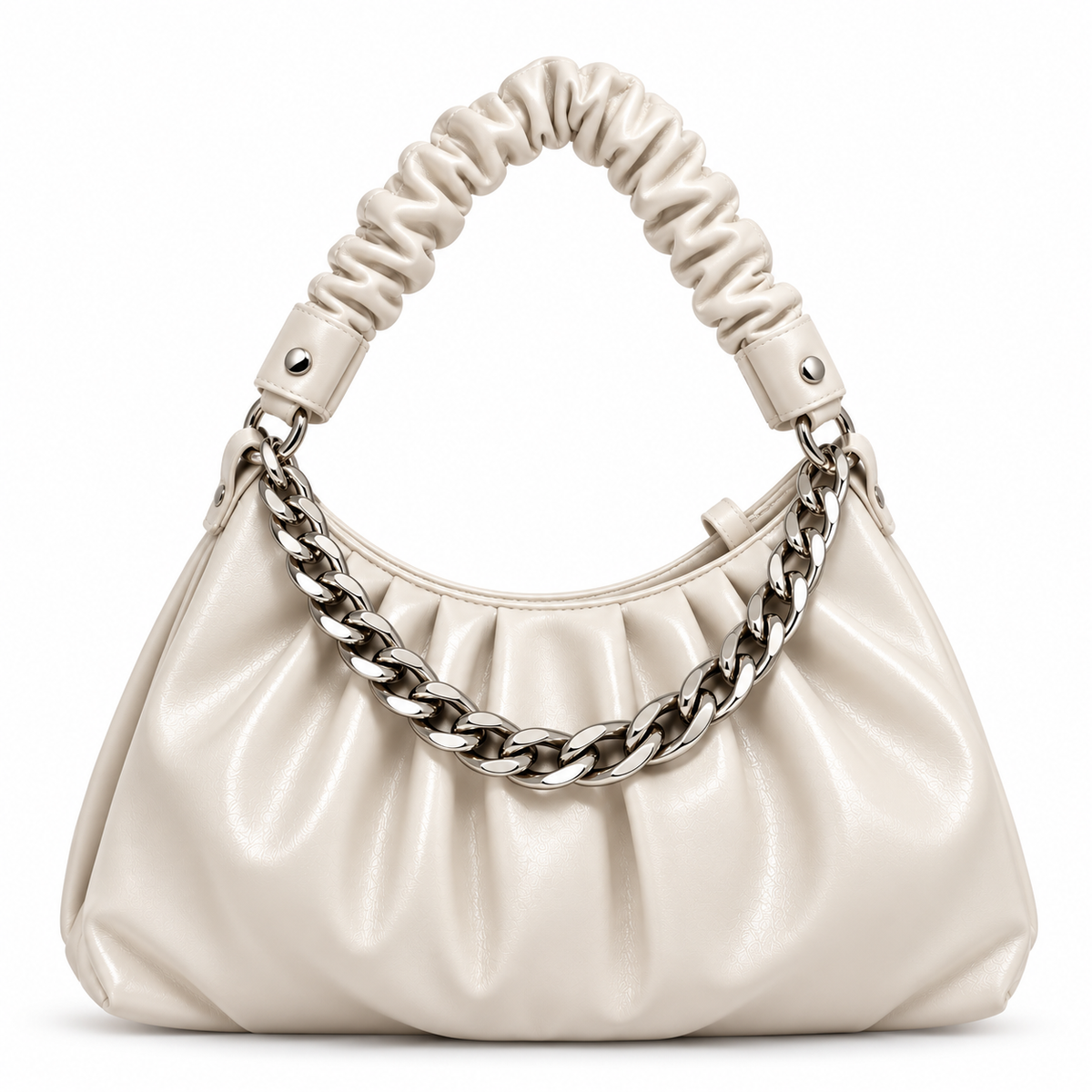 Bella Ruched Chain Shoulder Bag